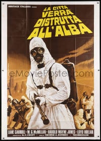 5p138 CRAZIES Italian 2p 1974 George Romero, Piovano art of creepy hooded man in gas mask!