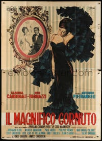 5p170 MAGNIFICENT CUCKOLD Italian 2p 1965 Symeoni art of sexy Claudia Cardinale in slinky dress!
