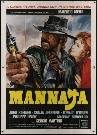 5p171 MAN CALLED BLADE Italian 2p 1979 Sergio Martino's Mannaja, cool spaghetti western art!