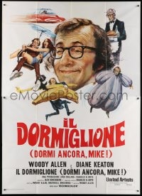 5p182 SLEEPER Italian 2p 1974 Woody Allen, Diane Keaton, wacky different art by Averardo Ciriello!