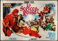 5p115 RED SHEIK Italian 4p 1962 different art of Channing Pollock & sexy girl by Enrico De Seta!