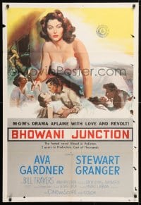 5r098 BHOWANI JUNCTION 1sh 1955 sexy Eurasian beauty Ava Gardner in a flaming love story!