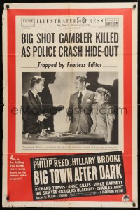 5r114 BIG TOWN AFTER DARK 1sh 1948 big shot gambler killed as police crash hide-out!