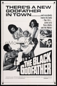 5r125 BLACK GODFATHER 1sh R1970s the FBI, foxy chicks and the Mafia want his body!