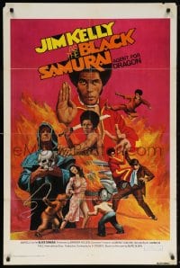5r127 BLACK SAMURAI 1sh 1977 Jim Kelly, awesome kung fu martial arts action artwork!
