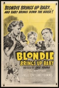 5r134 BLONDIE BRINGS UP BABY 1sh R1950 Penny Singleton, Arthur Lake as Dagwood, Baby Dumpling!