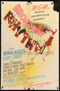 5r157 BROADWAY RHYTHM style C 1sh 1944 wonderful artwork of top performers by Al Hirschfeld!