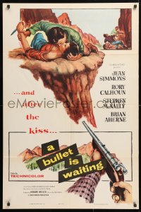 5r170 BULLET IS WAITING 1sh 1954 Jean Simmons is trapped with Rory Calhoun & Stephen McNally!