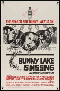 5r171 BUNNY LAKE IS MISSING 1sh 1965 directed by Otto Preminger, different art of cast, rare!