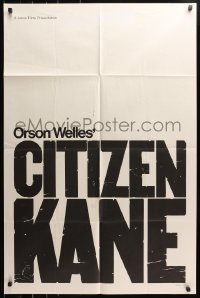 5r209 CITIZEN KANE 1sh R1960s some called Orson Welles a hero, others called him a heel!