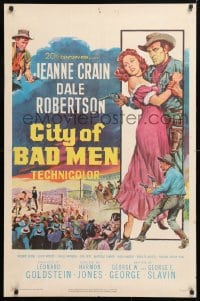 5r210 CITY OF BAD MEN 1sh 1953 Jeanne Crain, Dale Robertson, Richard Boone, cowboys & boxing art