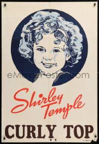 5r230 CURLY TOP 1sh 1935 close-up art of adorable young Shirley Temple by Leader Press, rare!