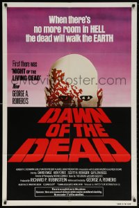 5r237 DAWN OF THE DEAD 1sh 1979 George Romero, no more room in HELL for the dead, red title design