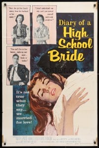 5r272 DIARY OF A HIGH SCHOOL BRIDE 1sh 1959 AIP bad girl, it's not true what they say!