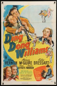 5r274 DING DONG WILLIAMS 1sh 1945 artwork of Glen Vernon, Marcy McGuire, Anne Jeffreys!