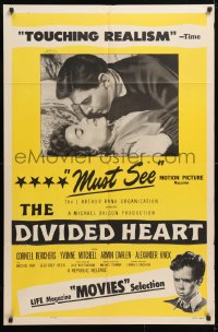 5r283 DIVIDED HEART 1sh 1955 Cornell Borchers gives up her child to foster parents in World War II!