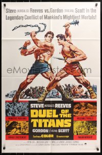 5r306 DUEL OF THE TITANS style A 1sh 1963 Corbucci, Steve Hercules Reeves vs Gordon Tarzan Scott!