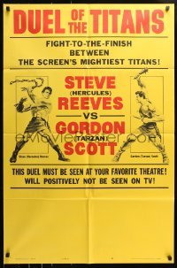 5r307 DUEL OF THE TITANS style B 1sh 1963 Corbucci, Steve Hercules Reeves vs Gordon Tarzan Scott!