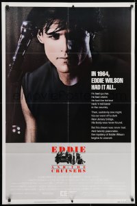 5r315 EDDIE & THE CRUISERS 1sh 1983 close up of Michael Pare with microphone, rock 'n' roll!