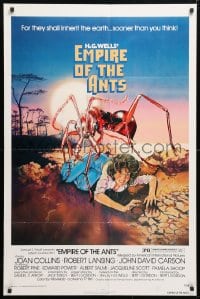 5r317 EMPIRE OF THE ANTS 1sh 1977 H.G. Wells, great Drew Struzan art of monster attacking!