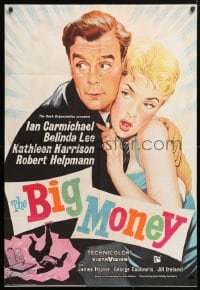 5r110 BIG MONEY English 1sh 1958 great artwork of Ian Carmichael & sexy Belinda Lee!