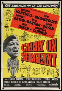5r191 CARRY ON SERGEANT English 1sh 1959 Gerald Thomas wacky military comedy, great cartoon art!