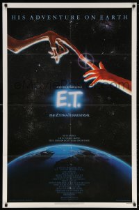 5r311 E.T. THE EXTRA TERRESTRIAL studio style 1sh 1982 Drew Barrymore, Steven Spielberg, Alvin art!