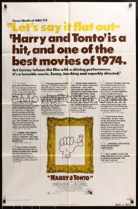 5r417 HARRY & TONTO 1sh 1974 Paul Mazursky, Art Carney, Burstyn, hitchhiking thumb art!