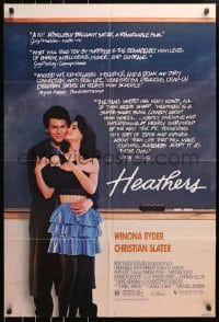 5r421 HEATHERS 1sh 1989 great image of really young Winona Ryder & Christian Slater!