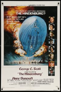 5r434 HINDENBURG 1sh 1975 all-star cast, Akimoto art of zeppelin crashing down!
