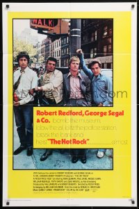5r448 HOT ROCK 1sh 1972 Robert Redford, George Segal, cool cast portrait on the street!