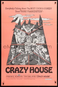 5r451 HOUSE IN NIGHTMARE PARK 1sh 1977 English horror comedy, wacky cartoon art, Crazy House!