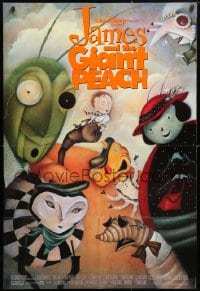 5r474 JAMES & THE GIANT PEACH DS 1sh 1996 Walt Disney stop-motion fantasy cartoon, cool artwork!