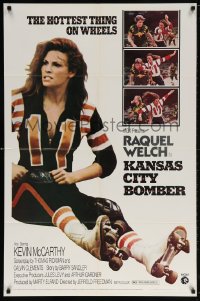 5r489 KANSAS CITY BOMBER revised 1sh 1972 sexy roller derby girl Raquel Welch, the hottest thing on wheels!