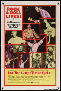 5r526 LET THE GOOD TIMES ROLL style B 1sh 1973 Chuck Berry, Bill Haley, The Shirelles & real '50s rockers!