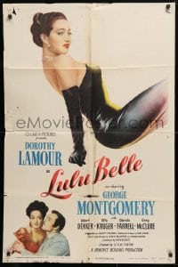 5r555 LULU BELLE 1sh 1948 art of sexy Dorothy Lamour & w/George Montgomery!