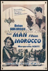5r571 MAN FROM MOROCCO 1sh 1946 romantic art of Anton Walbrook & Margaretta Scott!