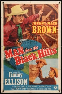 5r577 MAN FROM THE BLACK HILLS 1sh 1952 Johnny Mack Brown & Jimmy Ellison in western action!