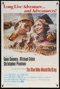 5r585 MAN WHO WOULD BE KING int'l 1sh 1975 artwork of Sean Connery & Michael Caine by Tom Jung!