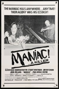 5r597 MANIAC 1sh 1977 Oliver Reed, Deborah Raffin, he kills anywhere!