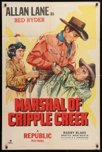 5r608 MARSHAL OF CRIPPLE CREEK 1sh 1947 Rocky Lane as Red Ryder & Bobby Blake as Little Beaver!