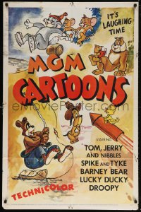 5r631 MGM CARTOONS 1sh 1955 Tex Avery's Droopy, Tom & Jerry, Spike & Tyke, Barney Bear, Lucky Ducky