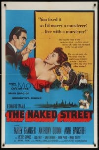 5r657 NAKED STREET 1sh 1955 Anthony Quinn arranges for Anne Bancroft to marry murderer Granger!