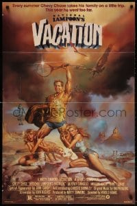 5r659 NATIONAL LAMPOON'S VACATION studio style 1sh 1983 Chevy Chase and cast by Boris Vallejo!