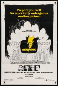 5r661 NETWORK 1sh 1976 written by Paddy Cheyefsky, William Holden, Sidney Lumet classic!