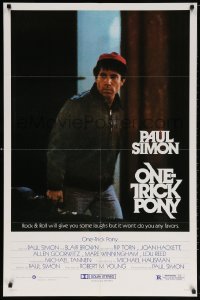 5r683 ONE TRICK PONY 1sh 1980 great c/u of Paul Simon holding guitar in case, rock & roll!