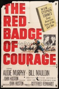 5r736 RED BADGE OF COURAGE 1sh 1951 Audie Murphy, John Huston, from Stephen Crane Civil War novel!