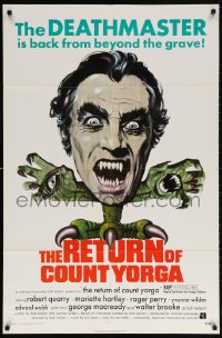 5r744 RETURN OF COUNT YORGA 1sh 1971 Robert Quarry, AIP vampires, wild monster art!