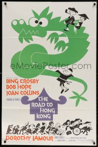 5r755 ROAD TO HONG KONG 1sh 1962 wacky art of Bob Hope, Bing Crosby, Joan Collins & Dorothy Lamour