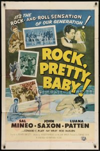 5r759 ROCK PRETTY BABY 1sh 1957 Sal Mineo, it's the rock 'n roll sensation of our generation!
